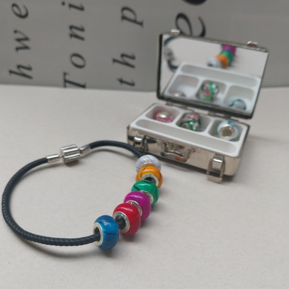 Sterling Silver Colorful Beaded Necklace - Picture 9 of 16